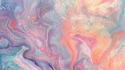 Soothing swirls of pastel, an abstract marbling oil paint journey