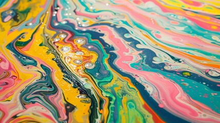 The joy of a summer parade, bright and bold colors in dynamic marbling