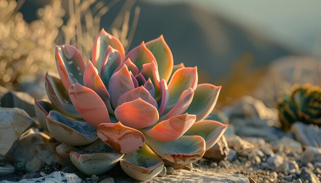 Desert Plants, Close-up shots of unique desert plants and succulents, highlighting their adaptations for water conservation and survival