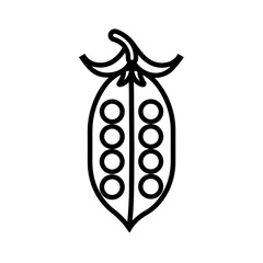 Simple  pea food isoladted black vector icon.
