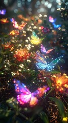Obraz na płótnie Canvas Glowing Flowers in Wilderness Ecosystems