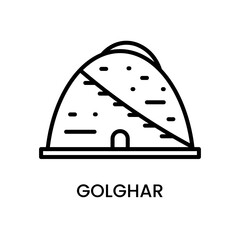 Golghar, Patna, Bihar, India. minimalist line art icon, historical landmark for web, mobile apps and UI.