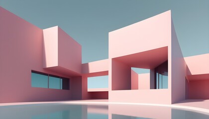 Minimal and Surreal Architecture 3d render