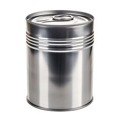 Shiny metal tin can with pull tab isolated on transparent background - obrazy, fototapety, plakaty
