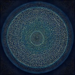 Obraz premium background with ornament on blue