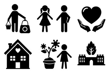 charity-silhouette-icons vector illustration 