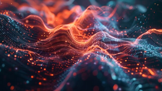 Dynamic visualization of machine learning process. Intricate algorithms and insightful results. AI Image