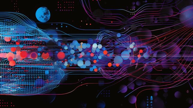 Visualization of dynamic machine learning in action. Intricate algorithms and insightful outcomes. AI Image