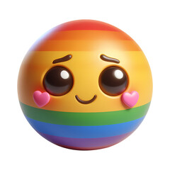 3d pride shy emoji icon. Realistic 3d high quality isolated render