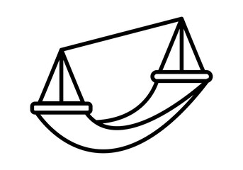 Icono negro de hamaca en fondo blanco. - obrazy, fototapety, plakaty