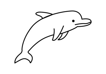 Naklejka premium Icono de delfines en fondo blanco.