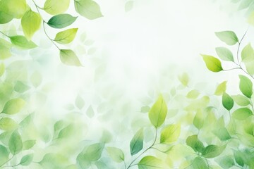 Leaves: Green Watercolor Abstract Background
