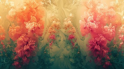 vivid color Chrysanthemums petals on mulberry paper texture - Generative AI
