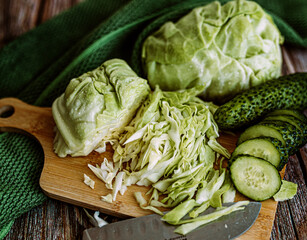 fresh vegetables on a chopping board