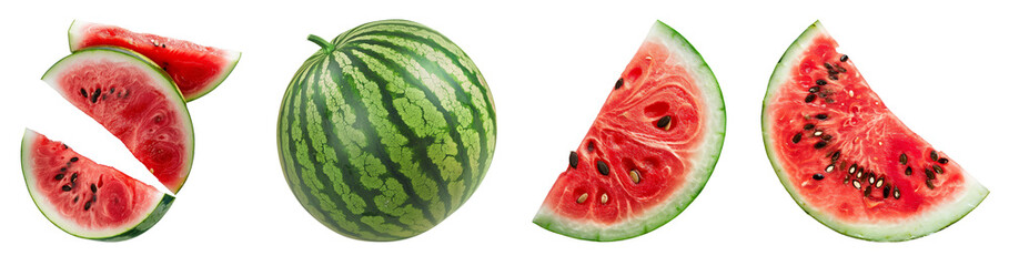 Fresh and ripe watermelon with slices and seeds - Powered by Adobe