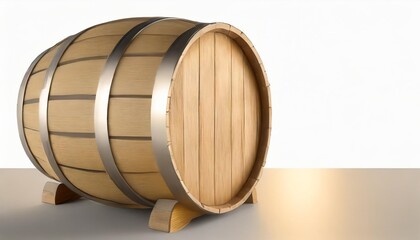 wooden cask barrel 3d illustration file with clipping path