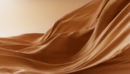 fabric sienna color cloth flowing on wind textile wave flying movement 3d rendering abstract fashion background