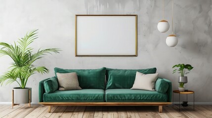 Fine-tune white balance settings to accurately represent the colors within the living room. Ensure colors appear natural and true to life, enhancing the overall visual appeal of the image. - obrazy, fototapety, plakaty