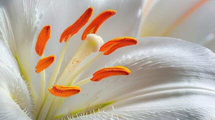 The fiery orange stamen of a lily