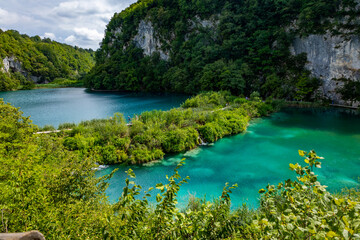 Beautiful landscape in the Plitvice Lakes National Park in Croatia