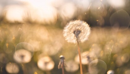 abstract blurred nature background dandelion seeds parachute abstract nature bokeh pattern