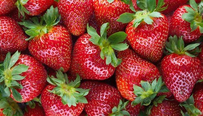 Berrylicious Bounty: Fresh Strawberries Filling the Frame from Above