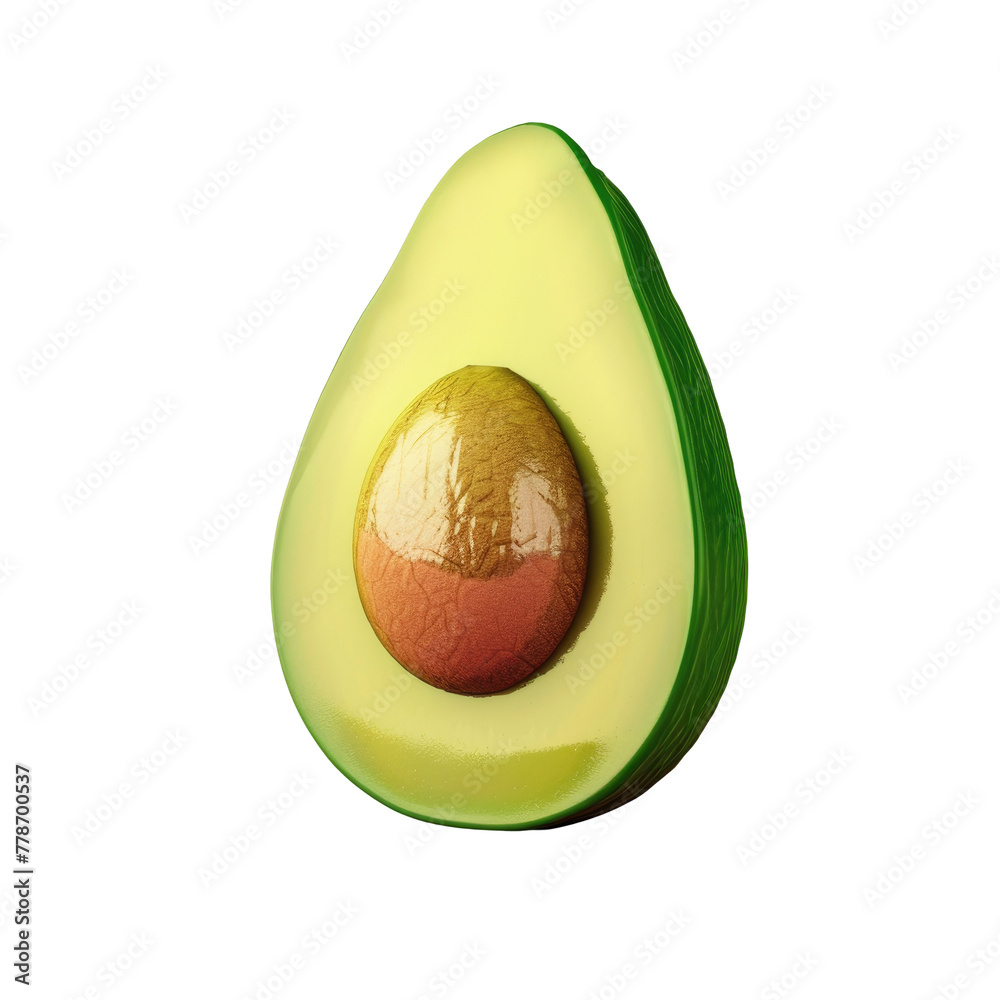 Wall mural Avocado half on Transparent Background - Wall murals