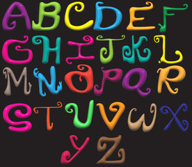 vector alphabet set. colorful alphabets