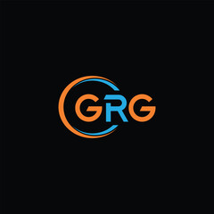 GRG letter logo design with black background in illustrator