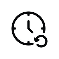 Simple Rewind Time line icon isolated on a white background	