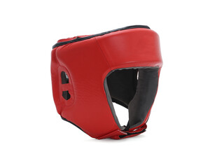 red boxing head guard isolated on white background