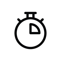 Simple Countdown line icon isolated on a white background	