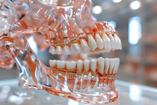 Detailed Transparent D Rendered Dental Anatomy Model of the Human Mouth Structure