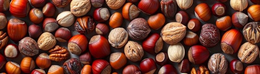 Nut and seed varieties a focus on texture and health benefits - obrazy, fototapety, plakaty