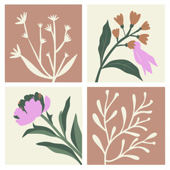 Shapes flower abstract pattern