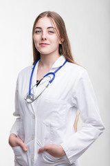 Fototapeta premium Faint smile, bright future in medicine