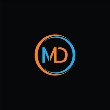 MD DM letter logo design vector template
