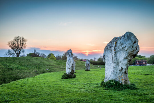 Avebury Henge at Sunset