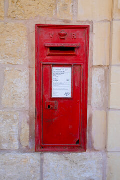 Red postbox in Valletta, Malta