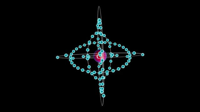 Californium with electrons revolving around the atom