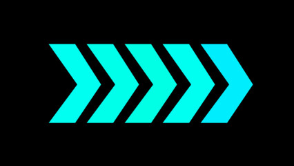 Right-directional blue arrow. arrows for the overlay layer. Blinking arrow navigation