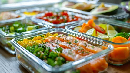 Foto op Plexiglas  Prepared food for healthy nutrition in lunch boxes. © JH45