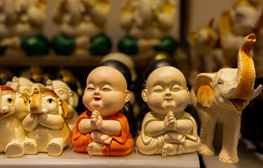 Buddha statues colorful baby buddha, elephant statue, baby elephant multiple toy statues for...