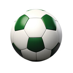 a white green soccer ball on grey, Isolated on transparent PNG background, Generative ai