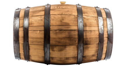Old wooden barrel isolated on transparent background.
