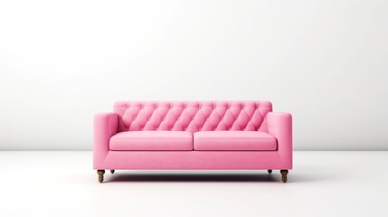Pink sofa isolated on white background