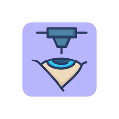 Eye surgery thin line icon. Laser, ophthalmologist, vision outline sign. Ophthalmology and healthcare concept. Vector illustration for web design and apps