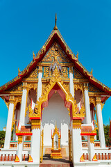 The majestic Wat Chalong Buddhist temple in Phuket, Thailand. This temple was built in the 19th century, apart from being a house of worship, it is also a popular tourist destination in Phuket.