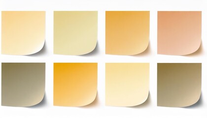 set of four colorful vector blank sticky post it notes isolated on white background