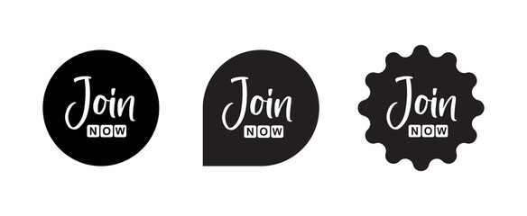 join now sign on white background	